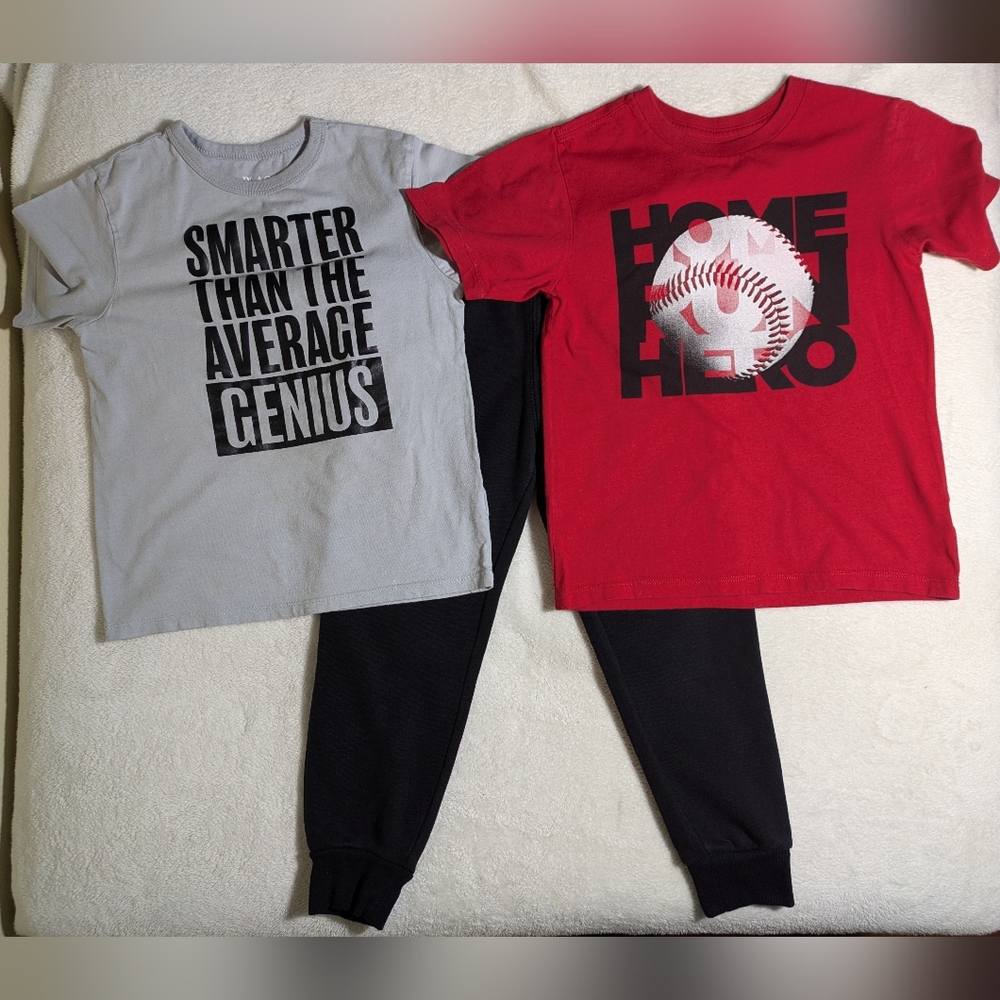 Graphic T-Shirts and Black Pants Set
